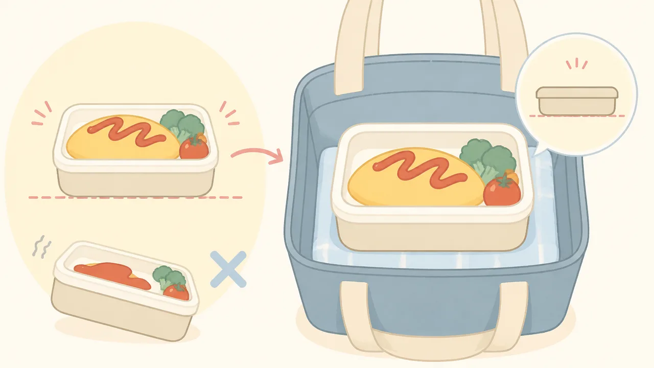 オムライス弁当のケチャップが蓋につかない詰め方と持ち運びのコツ