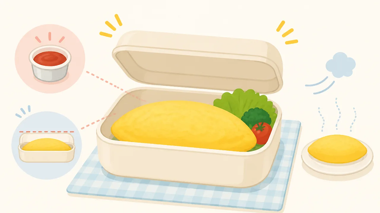 オムライス弁当のケチャップが蓋につかない詰め方と持ち運びのコツ